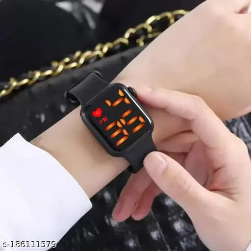 Black silicon digital watches combo: Men's & women's sports watches, trending smartwatches for kids, boys, girls - free one with purchase