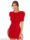 Stretchable lycra short sleeves knit jumpsuit for women (solid net), fashion-forward summer essential