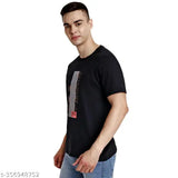 INK & FABLE men's round neck, cotton T-shirt with rubber print, comfortable and breathable