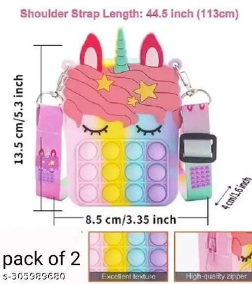 Solid fabric Poppet purse pack, 2 pieces for girls' Popit bags - India
