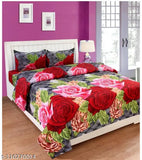 Polycotton queen size double bedsheet, superfine and 3D printed, ideal for summer adult use