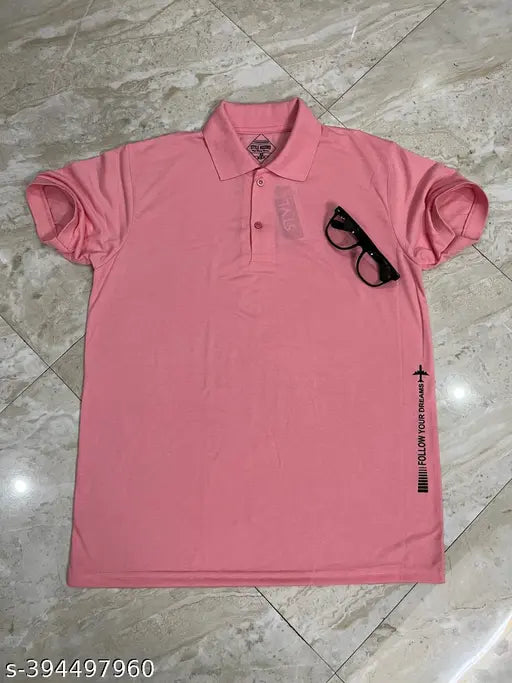 Men's cotton blend half sleeve polo t-shirts, pack of 2 (L: 42in/29in, 5XL: 52in/31in), stylish and comfortable