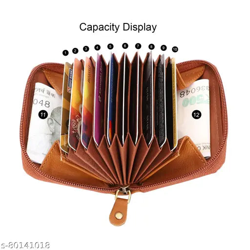 Faux leather men's card holder, credit/debit compartment set of 1, solid design, 5 compartments, imported leather wallet for men, durable accessory