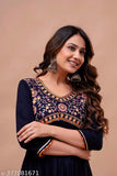 Rayon embroidered Anarkali Kurta in various sizes (S-50), Indian traditional women's attire with three-quarter sleeves