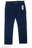 Slim navy blue denim jeans for men, high-quality and comfortable fit for casual, party, or office wear. Available in sizes 30, 32, and 34 (30:30/41/38, 32:32/41/40, 34:34/41/42). Made in India