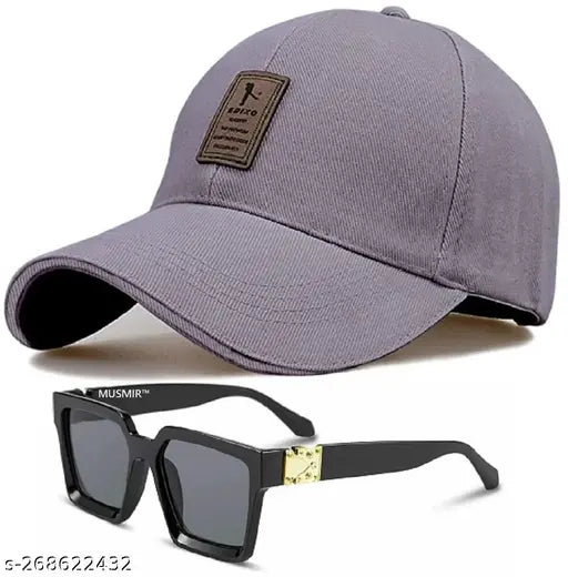 Solid cotton baseball cap with adjustable buckle, perfect for outdoor activities. Breathable and stylish, ideal for both men and women. Made in India