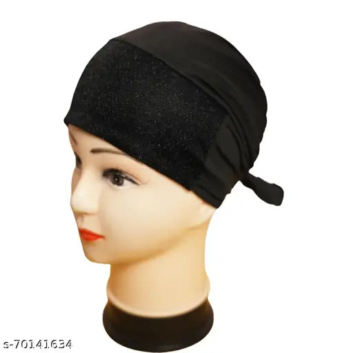 Cotton canvas Hijab Cap Under Hijab Shimmer (Pack of 2) in black and golden glitter, ideal for Muslim women's head wrap