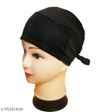 Cotton canvas Hijab Cap Under Hijab Shimmer (Pack of 2) in black and golden glitter, ideal for Muslim women's head wrap
