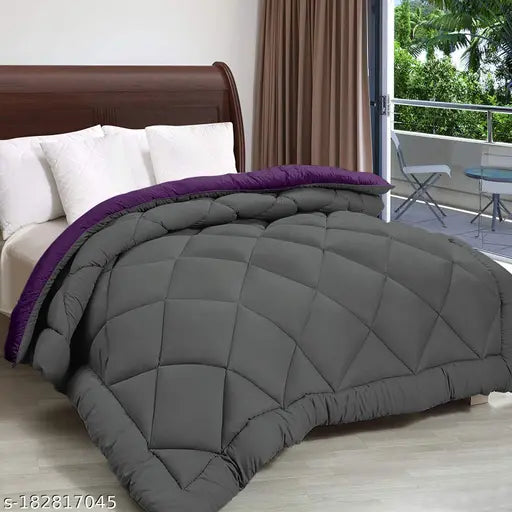 Purple and Grey Avenew Microfibre Comforter Double, ultra-soft, breathable, machine washable for easy care