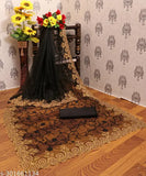 Embroidered net Shikujari saree25 with running blouse, free size, 6m long, Indian ethnic wear for casual or festive occasions