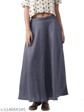 Vastraa Fusion women's solid satin Chanderi maxi skirt, free size, ideal for modern style
