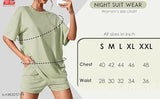 Cotton-blend night suit for girls and women, printed net design with short sleeves and loose fit