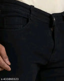 High-quality black denim men's slim fit jeans - Trendy, affordable, and stylish for modern wardrobes (Size: 24-34, Country of Origin: India)