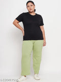 Maroon-light green cotton blend maxi pyjama combo for women, featuring elastic waistband, drawstring, and 2 side pockets. Premium quality, easy care loungewear