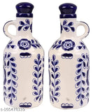 Ink blue and white ceramic oil dispenser (1L x 2 pack), ideal for kitchen storage and table upgrades