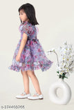 Printed nylon baby frock with short sleeves, featuring vibrant designs for babies aged 6-24 months, made in India