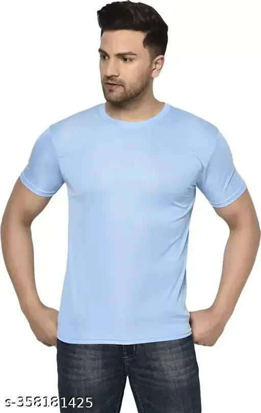 Pack of 4 solid color cotton T-shirts - round neck, short sleeves, various sizes (India)
