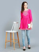 Rayon embroidered long-sleeve top, Indian festival party wear for women