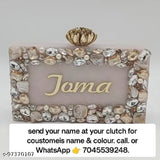 Resin handcrafted woman's clutch, solid net pattern, perfect for parties and everyday use