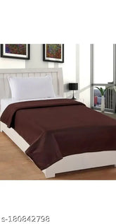Solid fleece AC blanket, ideal for cooling rooms, 220 thread count, single size (88x58 inches) from India