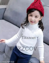 Highneck wool sweater for kids (0-7 years), self-design, winter clothes