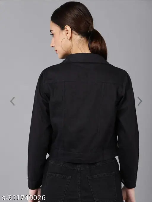 Denim jacket for women, self-design net, three-quarter sleeves, versatile, casual night out, India