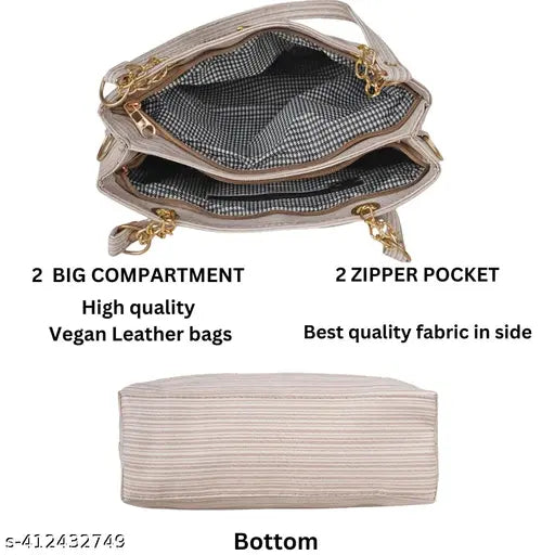 PU leather sling bag, women's handbag with 2 compartments, solid color, adjustable belt, high-quality artificial leather, perfect for daily use, Indian origin