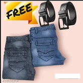 High-quality denim cotton jeans for men - dyed/washed, stretchable, zipper detailing, sizes 28, 30, 32 (India origin)