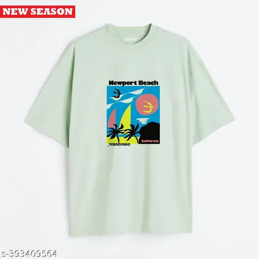 Oversized cotton t-shirt, loose fit for women & men by VEROCONIC. Printed design, short sleeves, unisex, new season launch. Machine washable, India origin