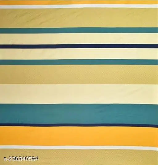 Striped superfine cotton blend fitted bedsheet, ideal for double king size beds by MSPAL ENTERPRISES