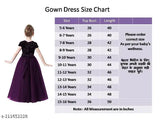 Purple sequin net gown dress for girls (India), embroidered, short sleeves, DRY clean only