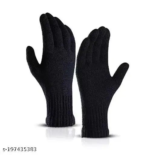 Brown woolen balaclava beanie with gloves for men - self-designed winter accessory featuring face cover and thermal acrylic fabric