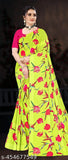 Bollywood-style Georgette saree in free size with printed blouse, solid net accents