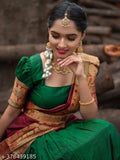 Silk blend unstitched narayanpet lehenga for girls (3.5m lehenga, 1m blouse, 2.25m dupatta) Indian traditional wear for young girls