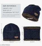 Wool beanie cap & muffler for men, soft cotton material, classic design, warm winter essential