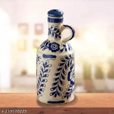 Ceramic oil dispenser (1L), beige, kitchen accessory for liquor, juice, or cooking oil storage