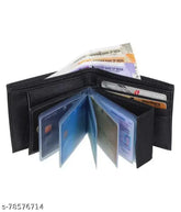 Brown faux leather wallet with textured pattern, features 9 card slots and 2 compartments, free size (13cm x 10cm)