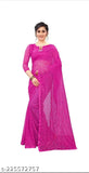 Embroidered net saree with Moti work, Indian party wear in free size, 23 colors available
