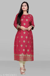 Cotton blend printed kurti for girls and women, long-sleeved, available in multiple sizes (M-6XL), fashionable, comfortable, designed for occasions, Indian origin