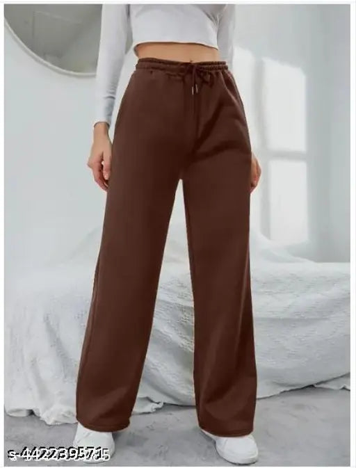 Black cotton blend trendy women's jogger - versatile, straight fit, comfortable trousers for daily wear