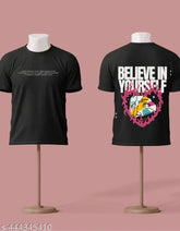 White cotton regular fit half sleeve printed t-shirt (black), ideal for modern men's wardrobe