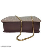 Embellished PU crossbody bag, free size with 2 compartments. Trendy sling bag for women's party wear in India