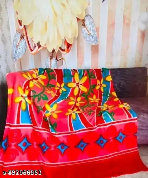 Assorted multi-color lightweight Polar fleece blanket combo for all seasons - extra durable abstract print fleece fabric, ideal for warm AC use and bedsheets. Free size (90x60in), made in India