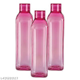 Unbreakable multicolor leak-proof plastic water bottles, ideal for kids and adults, food grade quality for refrigerator use. Set of 3