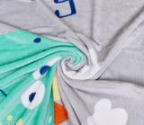 Grey woolen single layer mink blanket, ultra-soft and lightweight for newborn baby, kids, toddlers (100x140cm)