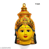 Yellow aluminum Yantra idol: Shivoo Fashion 7-inch Varamahalakshmi Face Idol with jewels