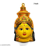 Yellow aluminum Shivoo Fashion Varamahalakshmi Yantra, Indian deity idol with jewels