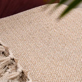 Beige cotton net sofa throws pack, soft & cozy, 150cm x 125cm each, versatile design, machine washable