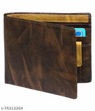 Brown Faux Leather Wallet for Men - Classic World Branded, 2 compartments, ideal gift