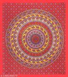 Double size Jaipuri Sanganeri print cotton bedsheet with 2 pillow covers, ideal for AC rooms and adults